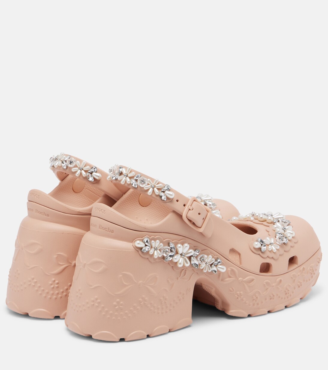 x Crocs embellished slingback pumps | Simone Rocha