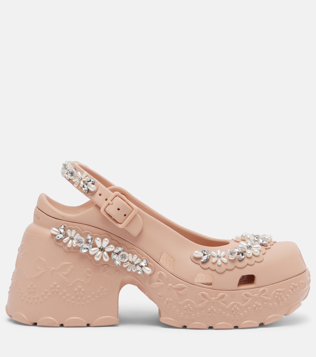 x Crocs embellished slingback pumps | Simone Rocha
