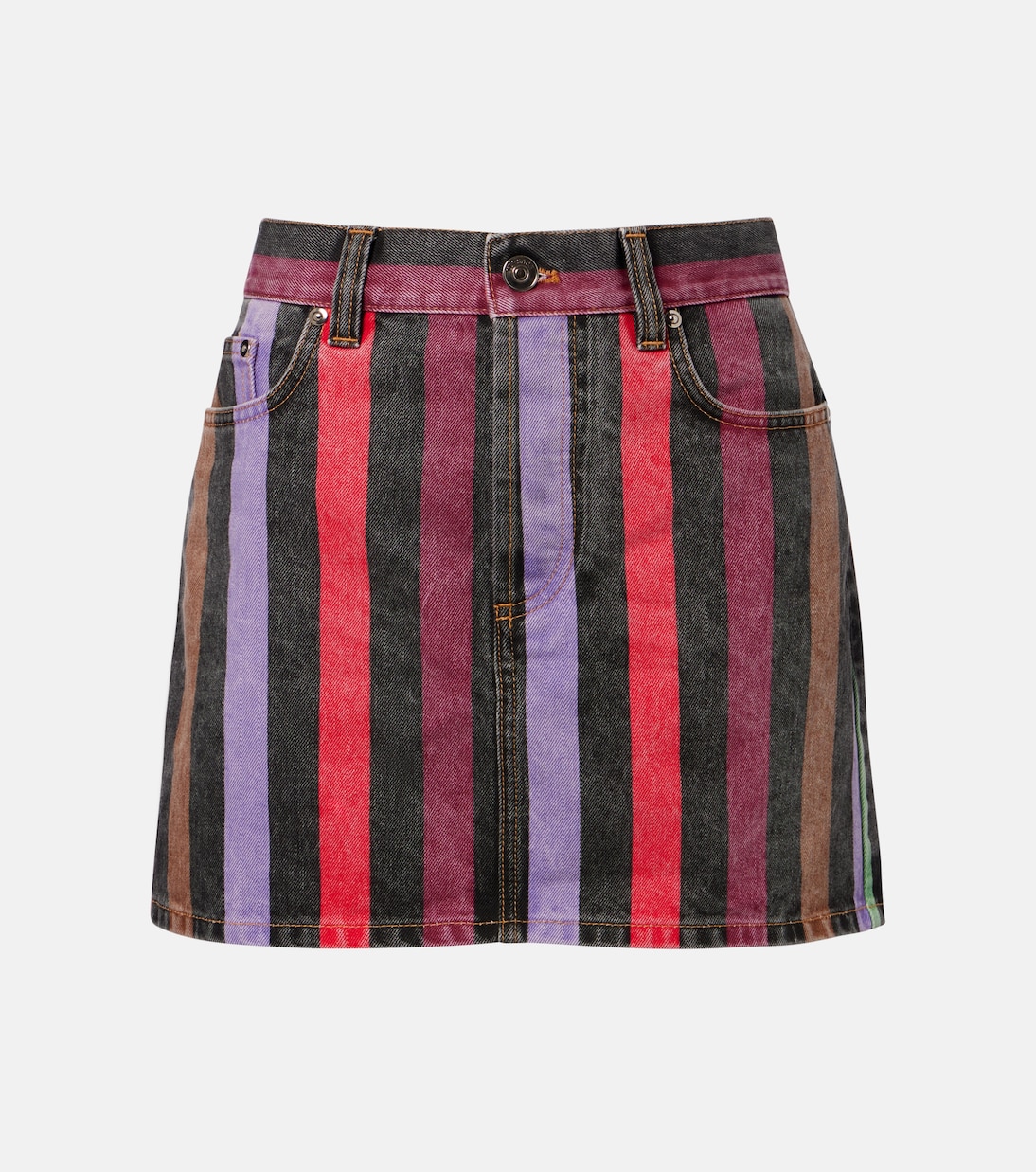 Striped denim miniskirt | Versace