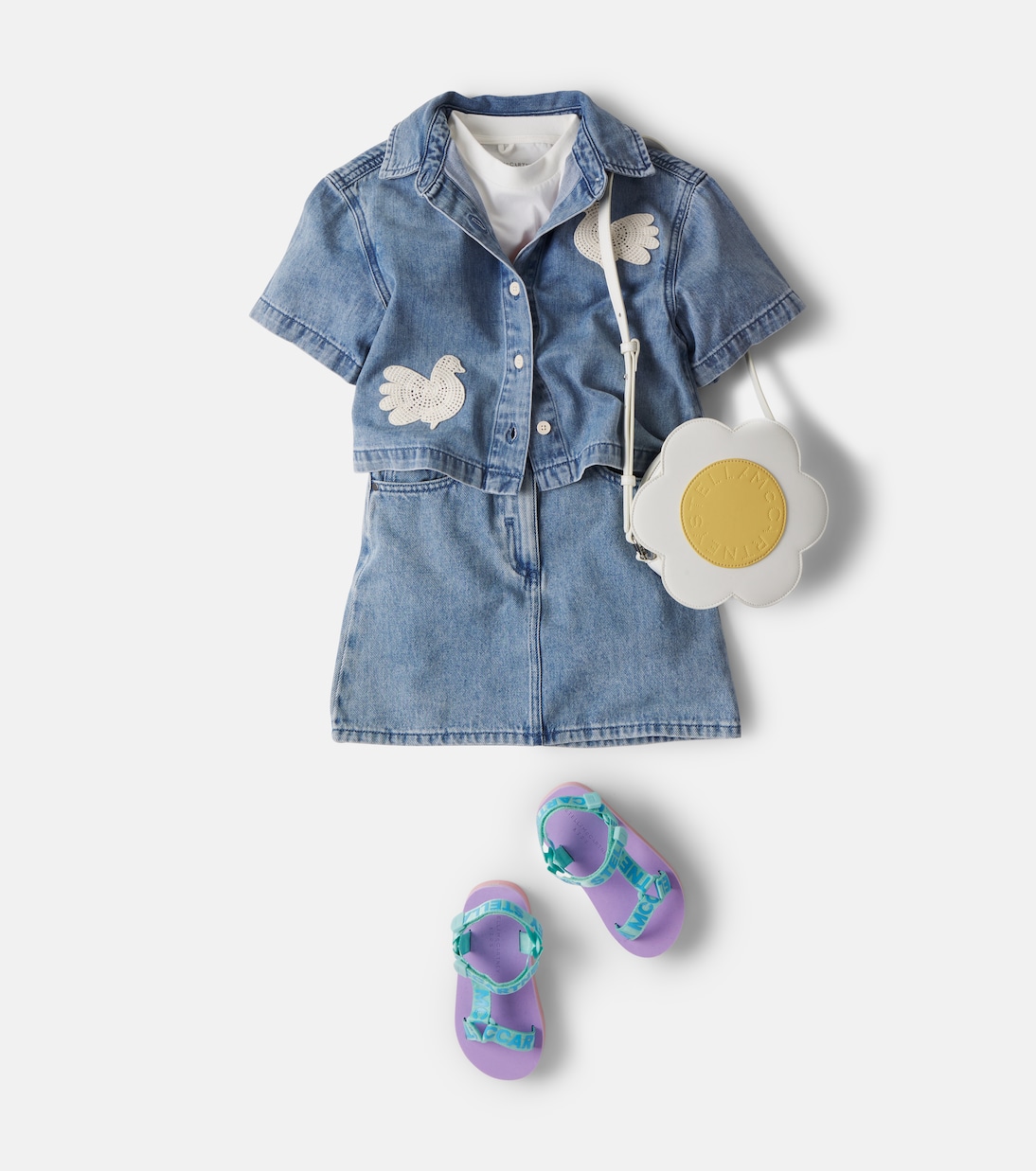 Patch-appliqué denim shirt | Stella McCartney Kids