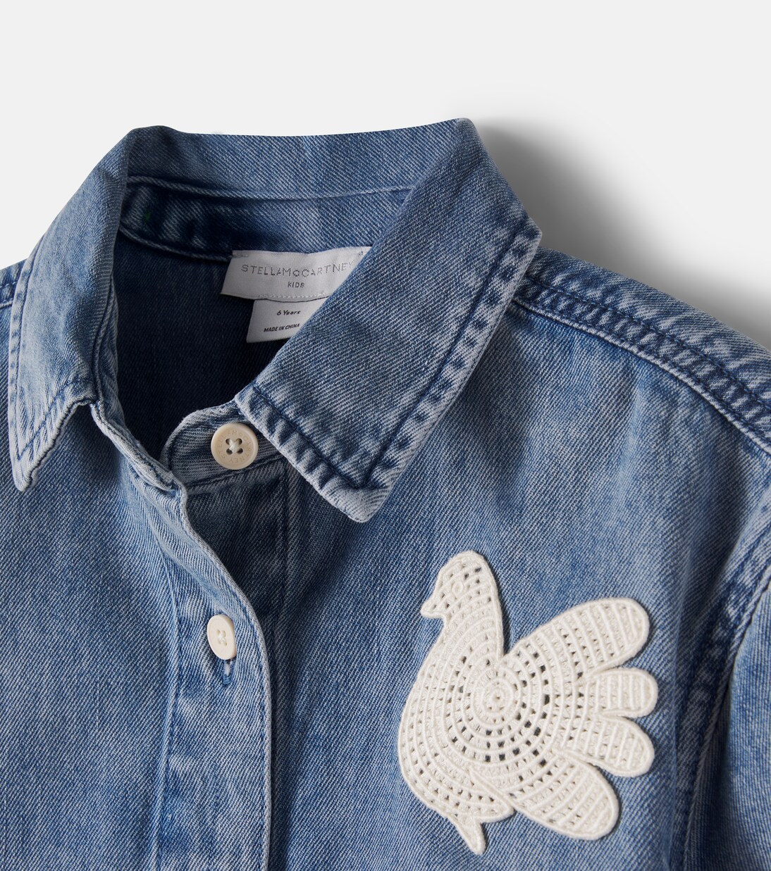 Patch-appliqué denim shirt | Stella McCartney Kids