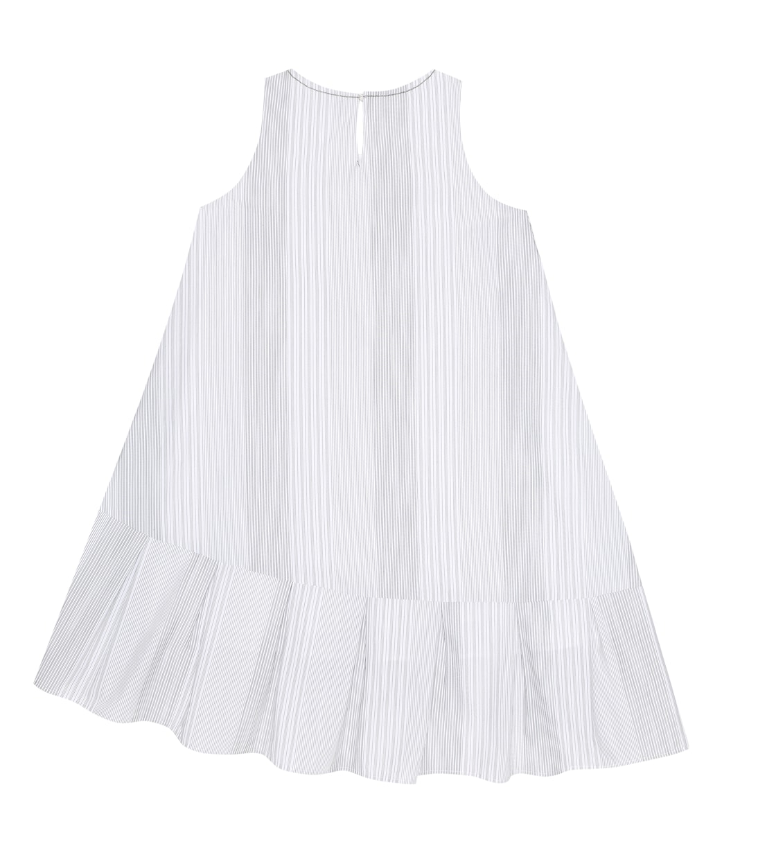 Robe asymétrique rayée en coton | Brunello Cucinelli Kids
