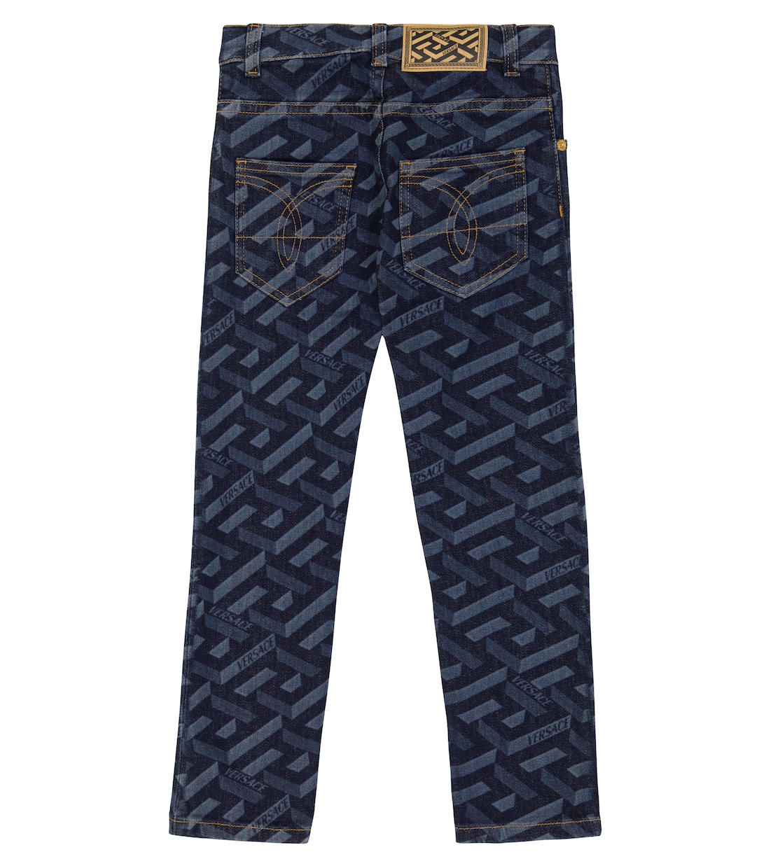 Logo-printed high-rise jeans | Versace Kids