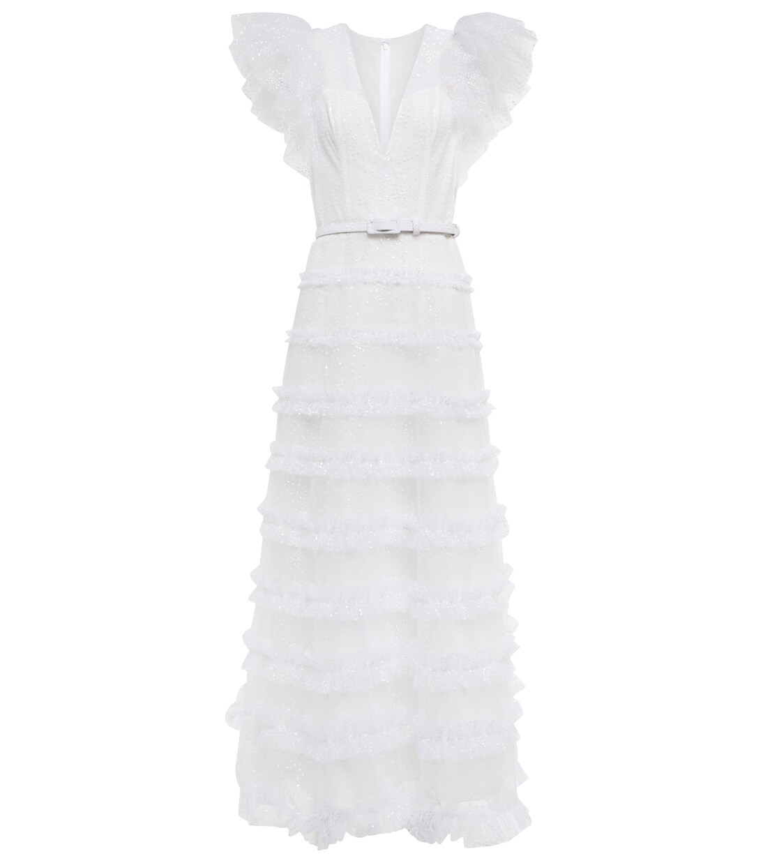 Robe longue Myra en tulle à paillettes | Costarellos