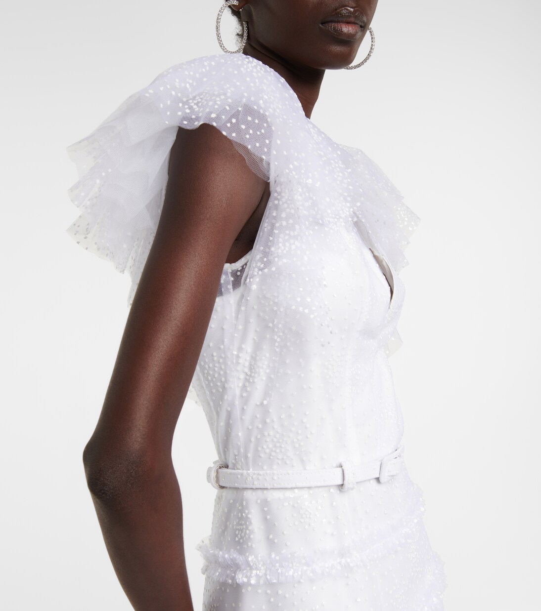 Robe longue Myra en tulle à paillettes | Costarellos