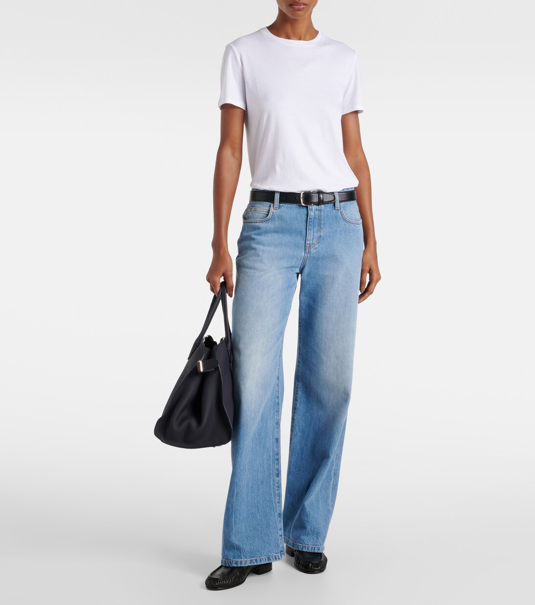 Eglitta mid-rise wide-leg jeans | The Row