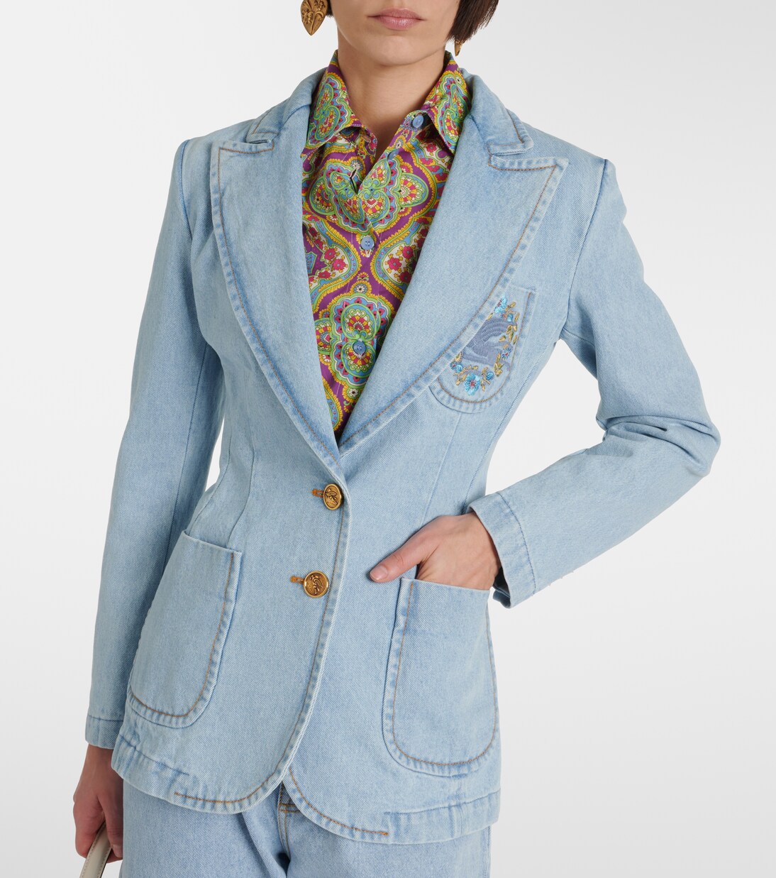 Bestickter Blazer aus Denim | Etro