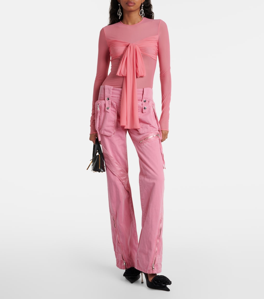 Low-Rise Straight Cargo-Jeans | Blumarine