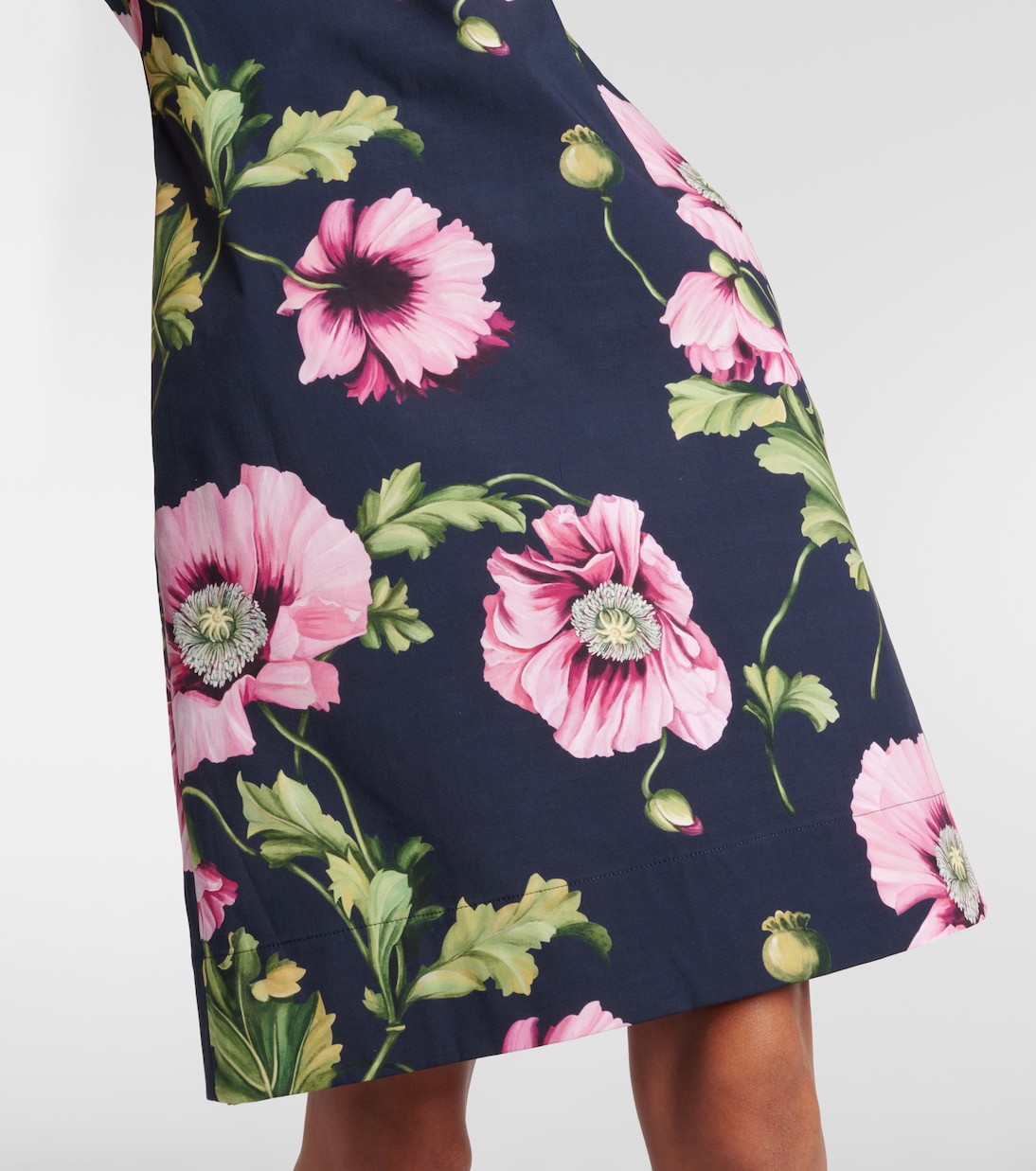 Robe en coton mélangé à fleurs | Oscar de la Renta