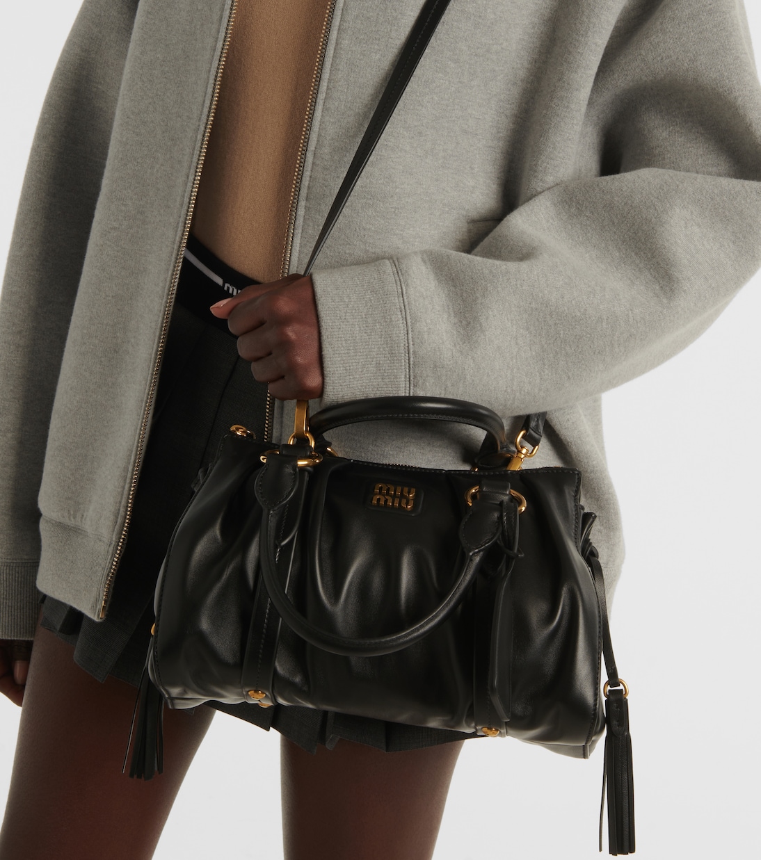 Joie Medium leather shoulder bag | Miu Miu