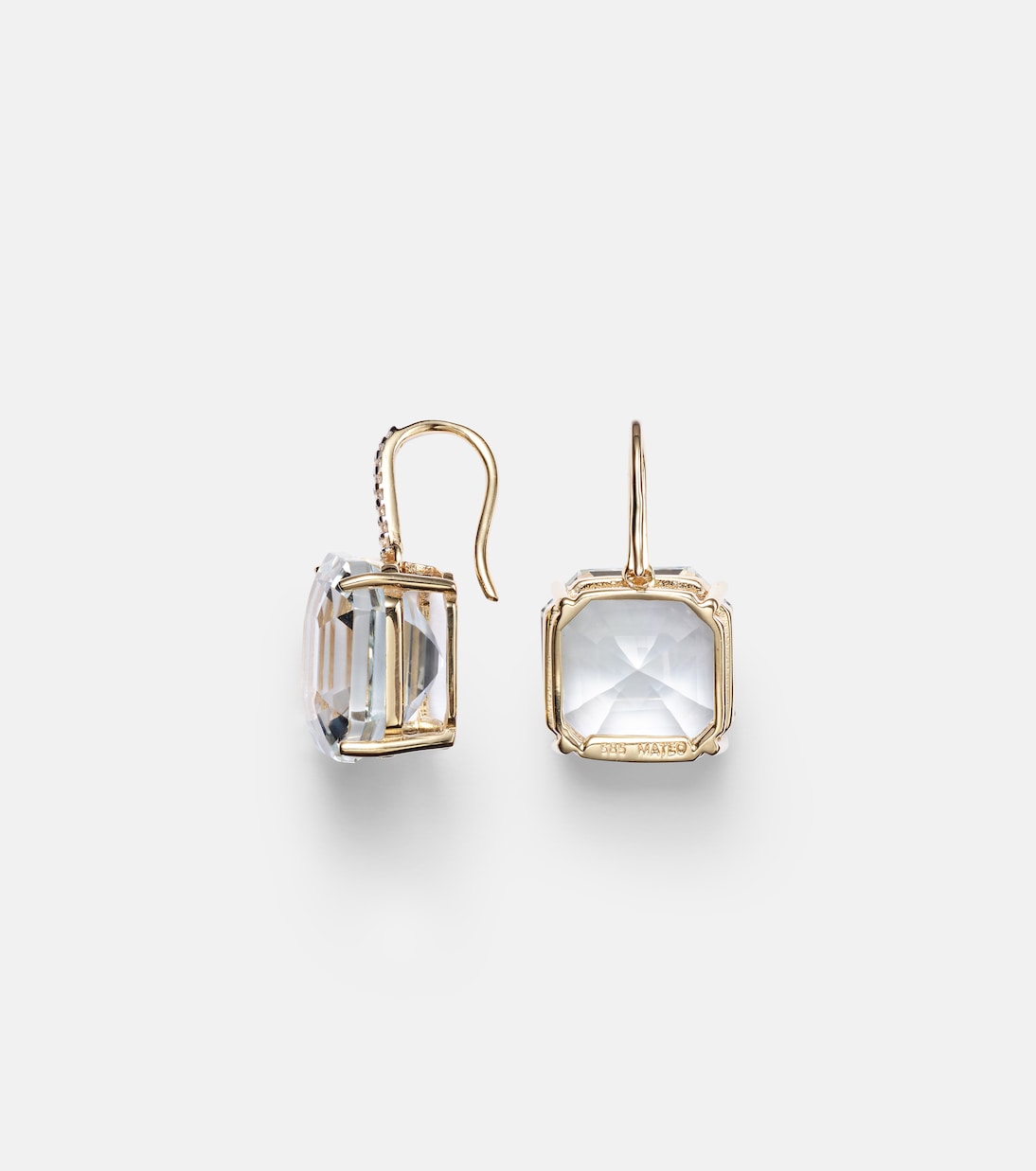 Pendientes de oro de 14 ct con cuarzo y diamantes | Mateo