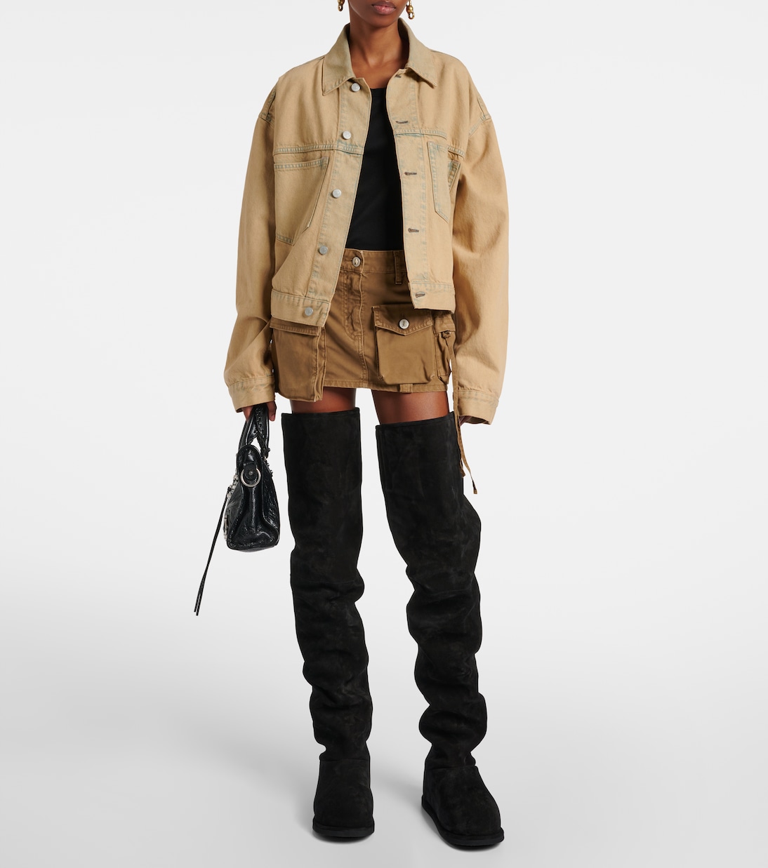 Overknee-Stiefel Heidi 15 aus Veloursleder | Amina Muaddi