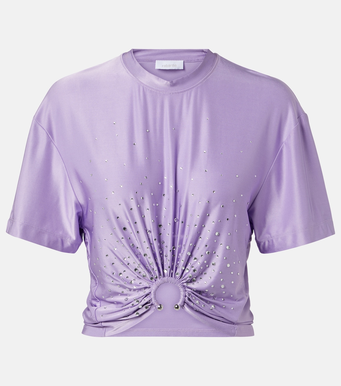 Cropped-Top mit Kristallen | Rabanne