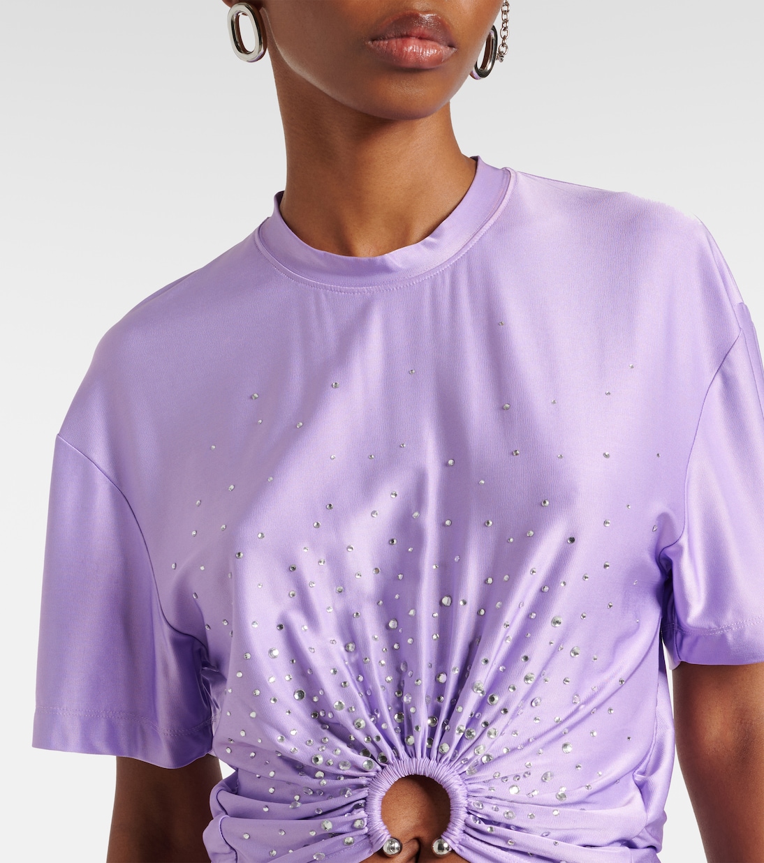 Cropped-Top mit Kristallen | Rabanne