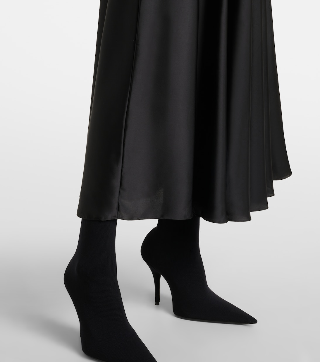 Asymmetric satin midi skirt | Balenciaga