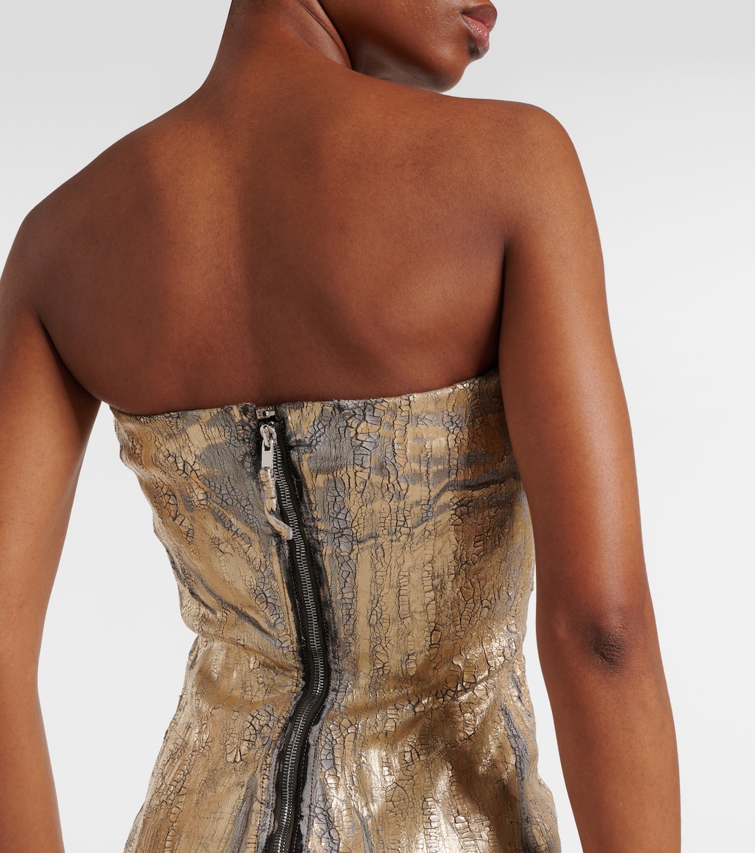 Robe longue bustier en jean enduit | Rick Owens
