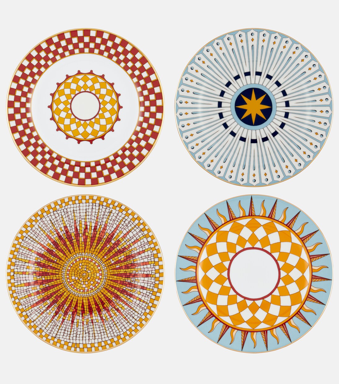 Solar set of 4 porcelain dessert plates | La DoubleJ