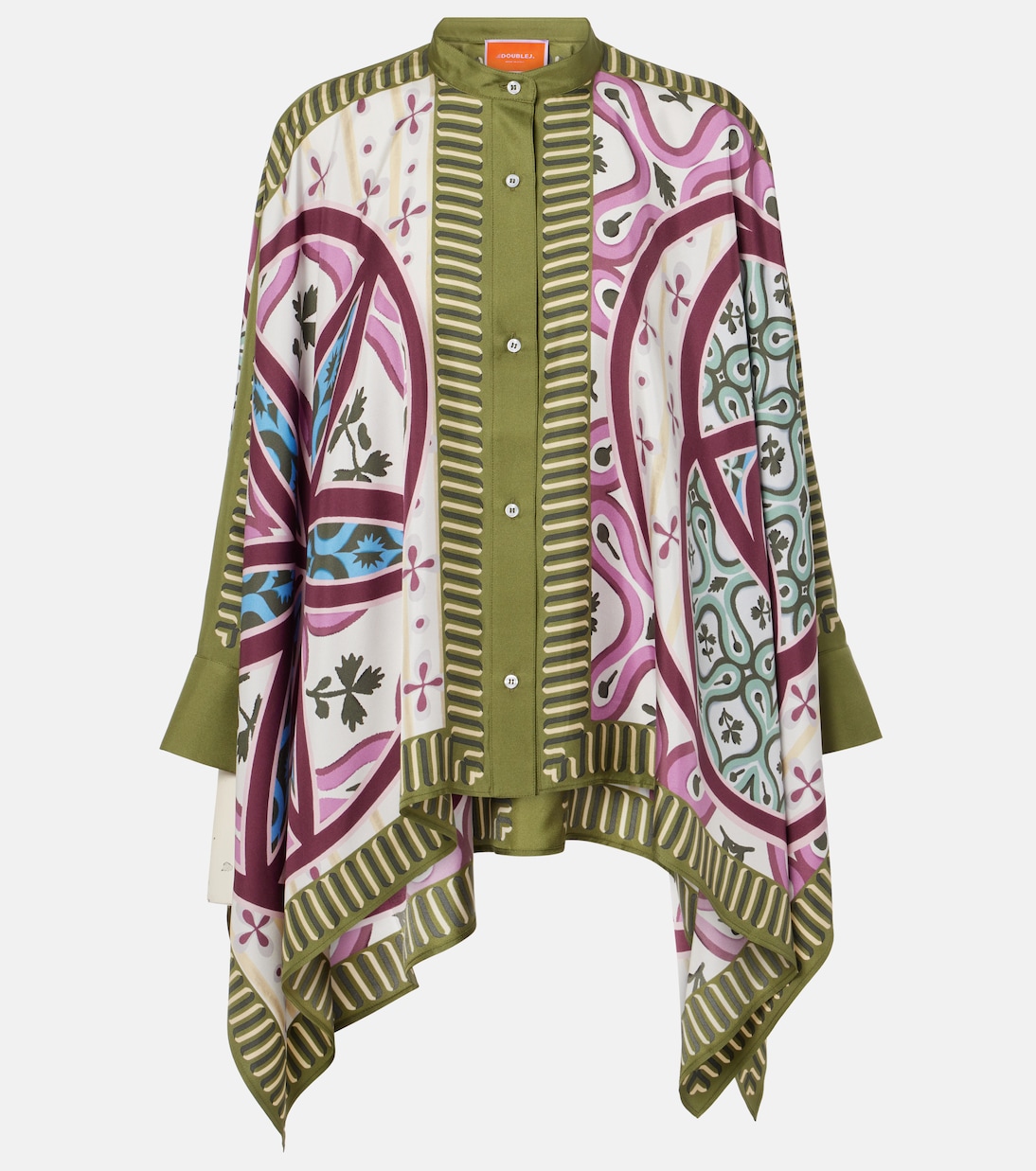 Foulard printed silk twill shirt | La DoubleJ