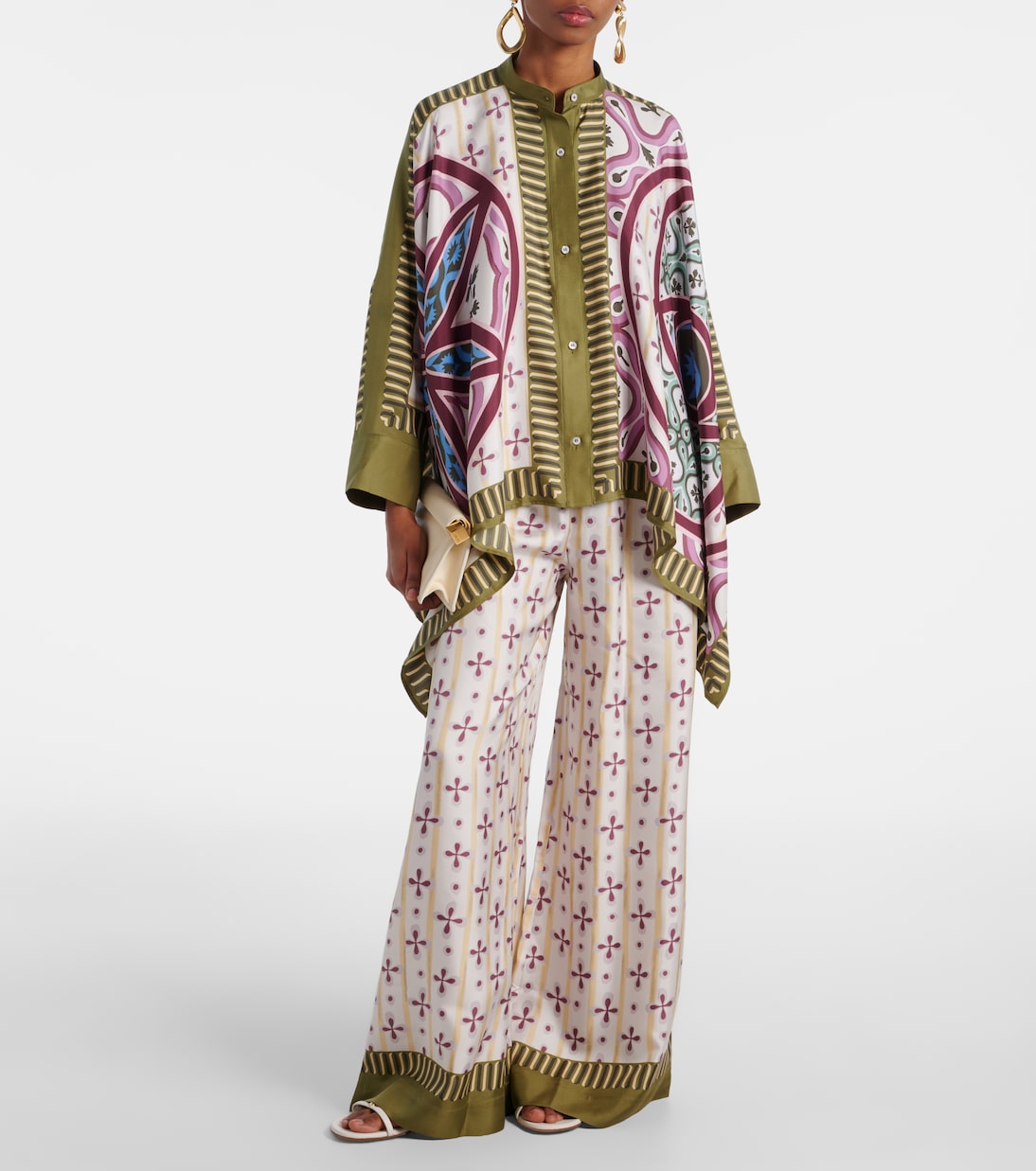 Foulard printed silk twill shirt | La DoubleJ