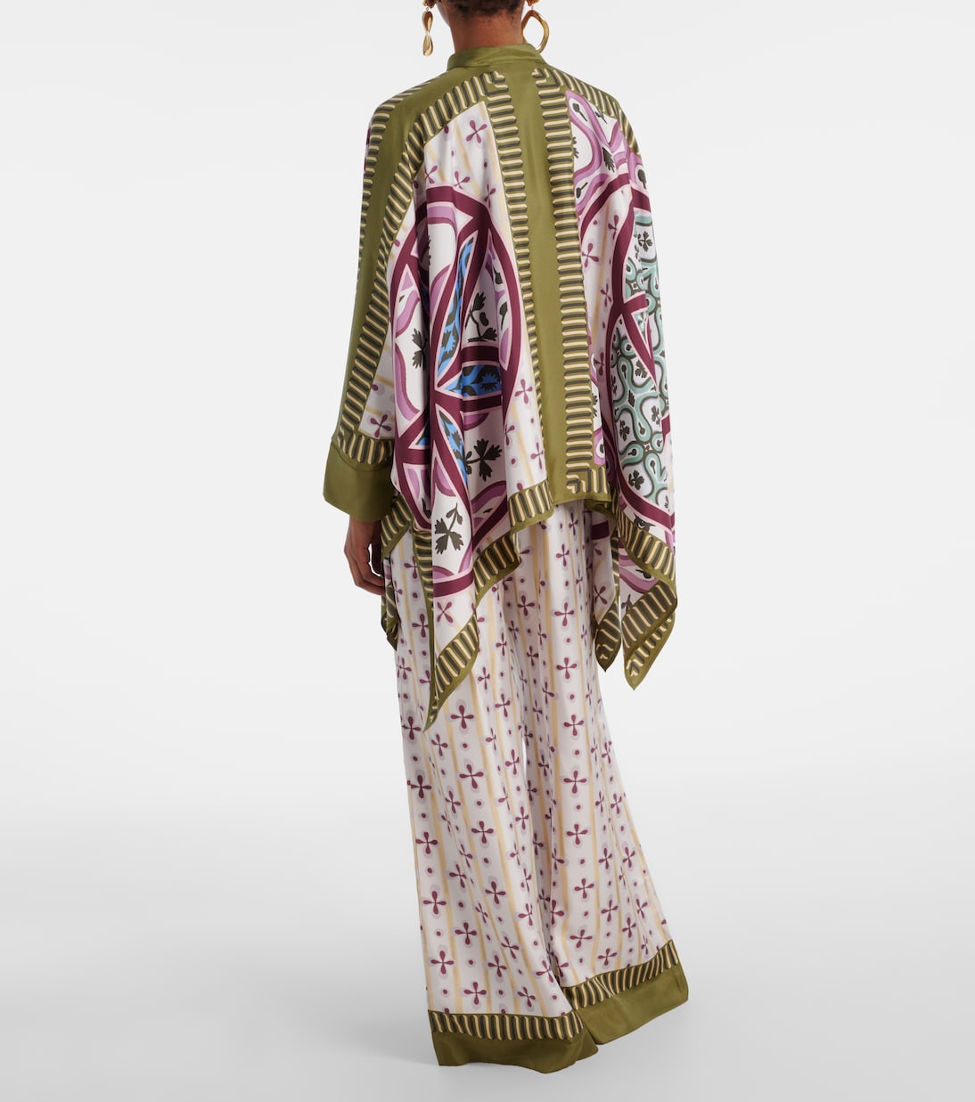 Foulard printed silk twill shirt | La DoubleJ