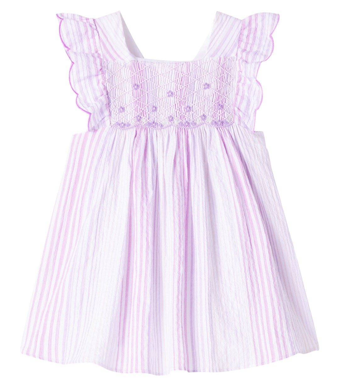 Baby striped ruffled cotton dress | Tartine et Chocolat