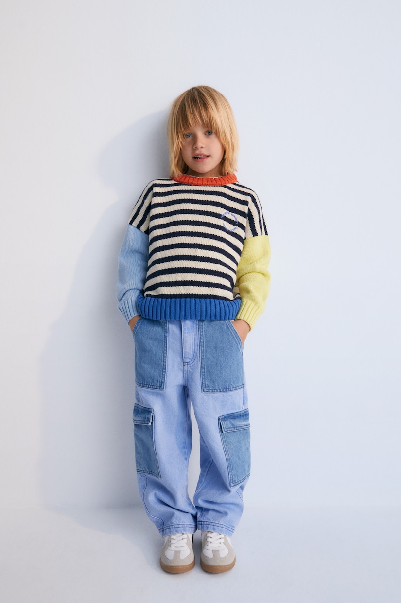 Edelssa colorblocked cargo jeans | The New Society