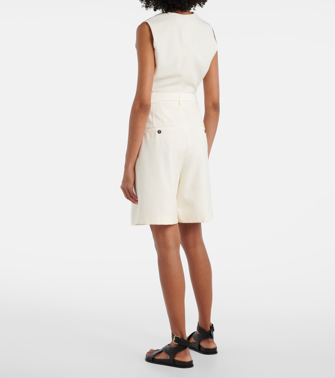 Belted virgin wool Bermuda shorts | Róhe