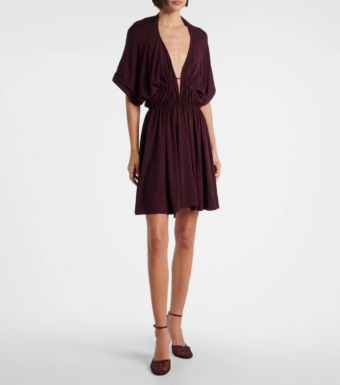 개더 오픈백 미니드레스 | Alaïa