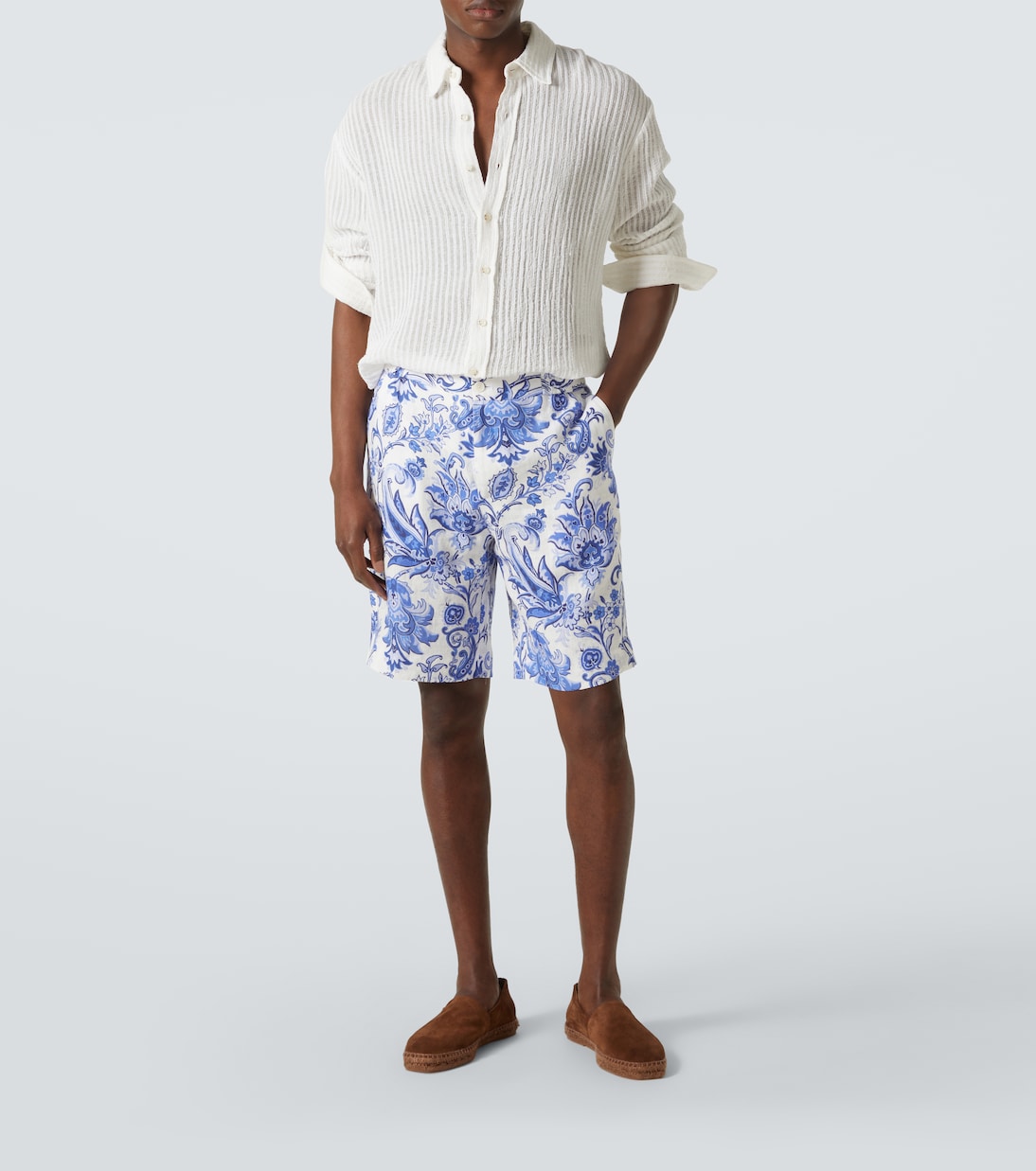 Paisley linen Bermuda shorts | Etro