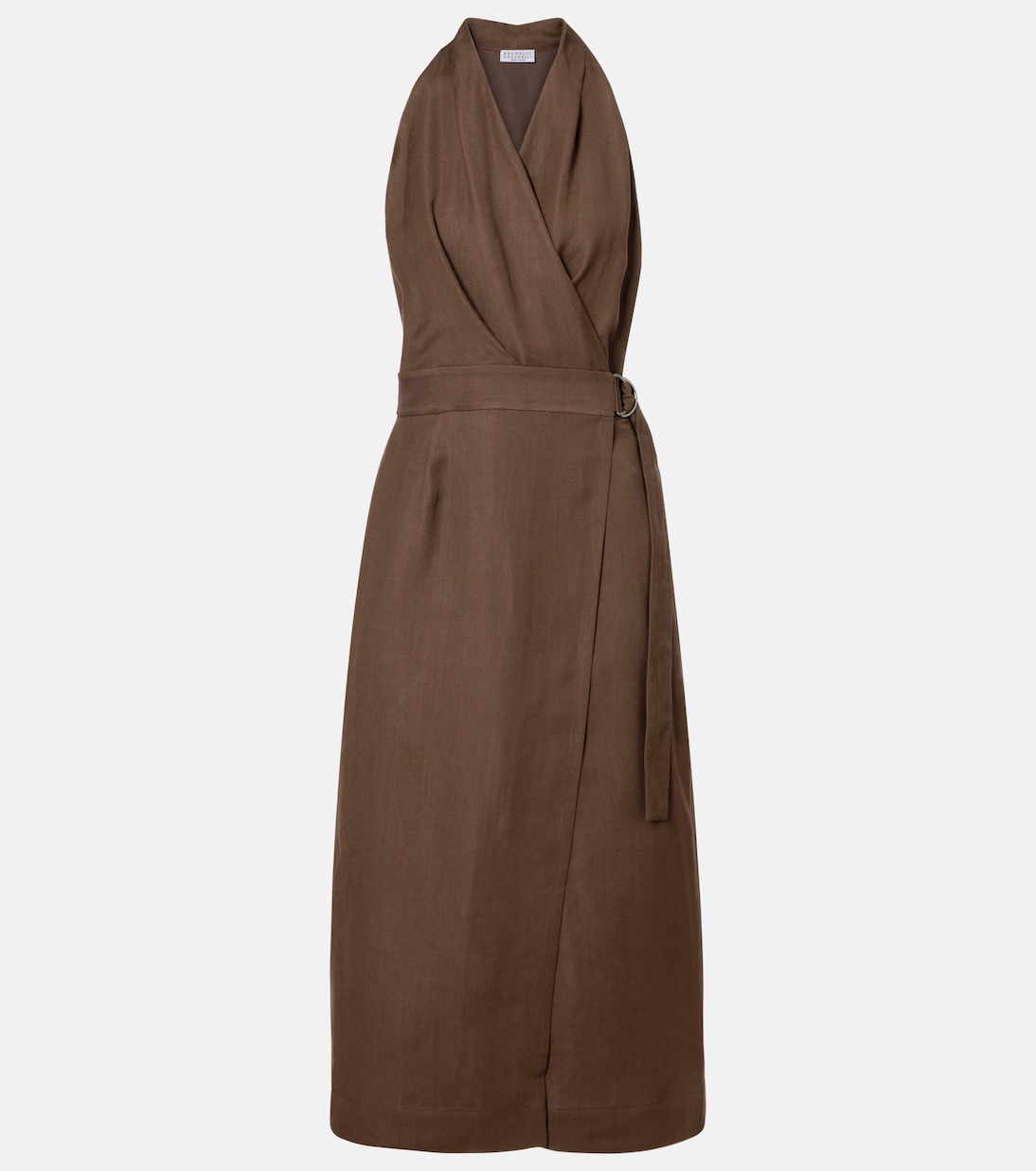 Twill wrap dress | Brunello Cucinelli