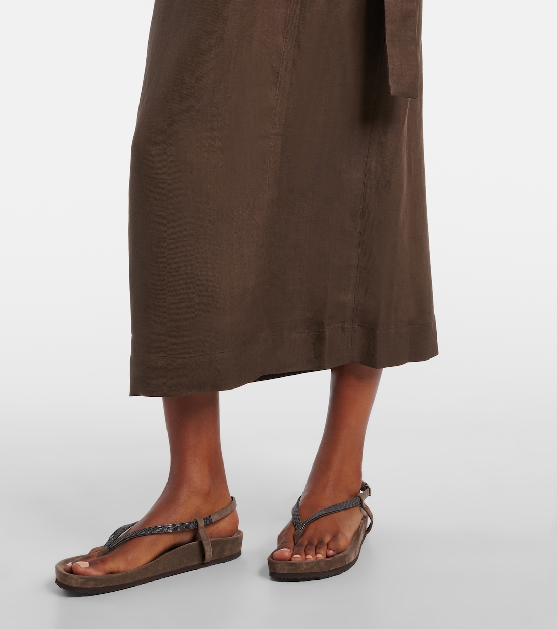 Twill wrap dress | Brunello Cucinelli