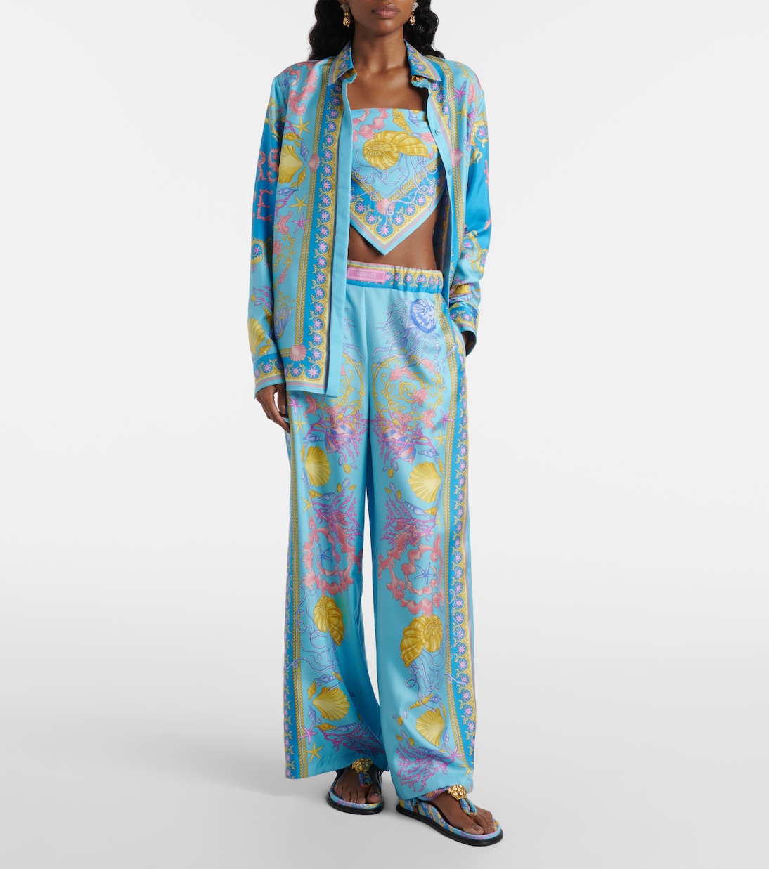 Top bandeau Underwater Barocco de sarga | Versace