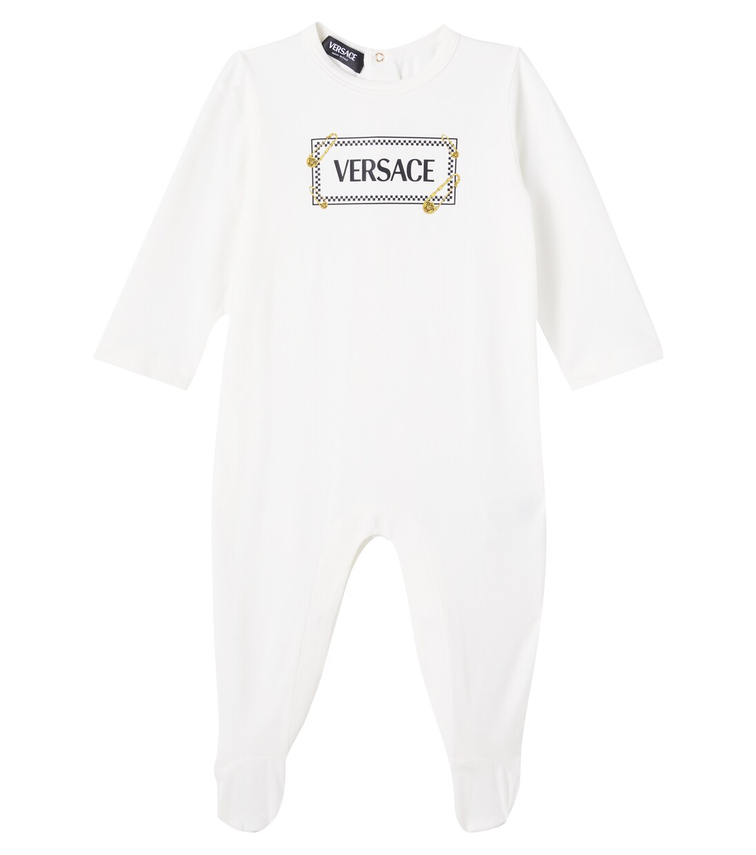 Baby logo cotton-blend jersey onesie | Versace Kids