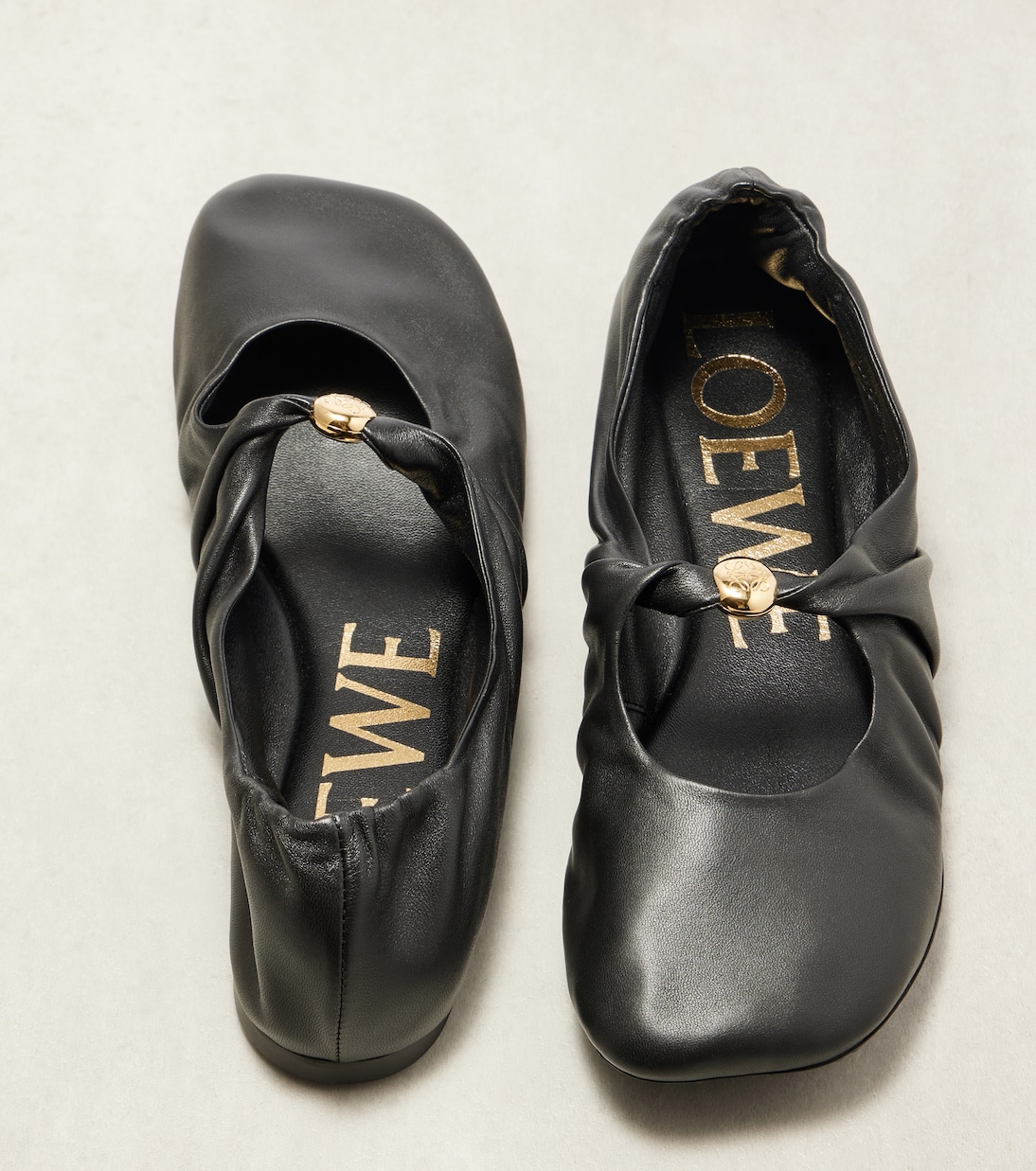 Pebble Soft leather ballet flats | Loewe
