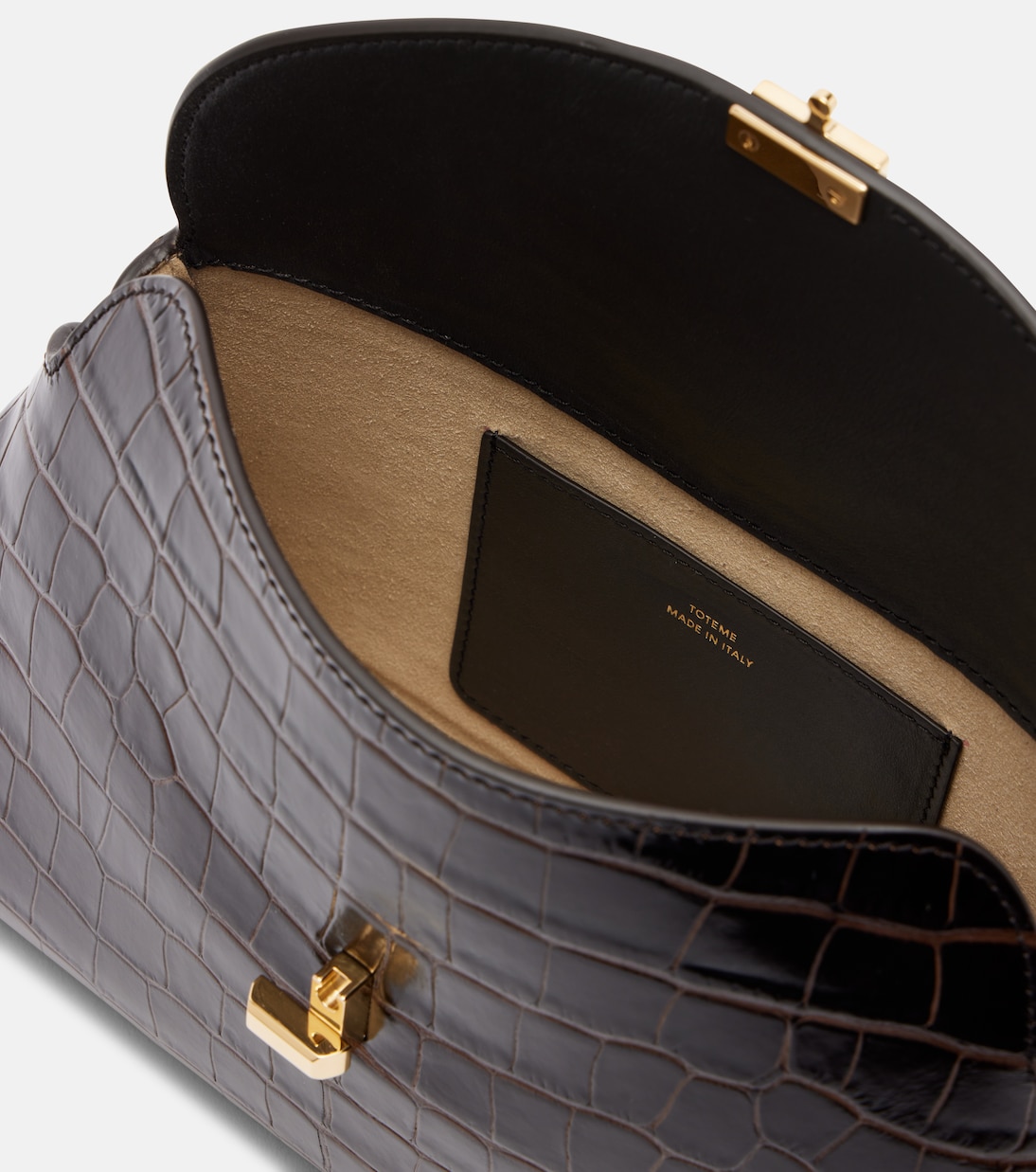 Pochette T-Lock en cuir embossé | Toteme