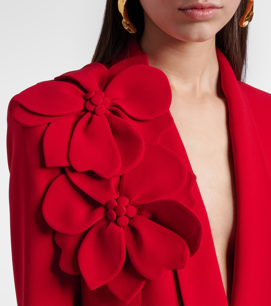Floral-appliqué cady blazer | Elie Saab