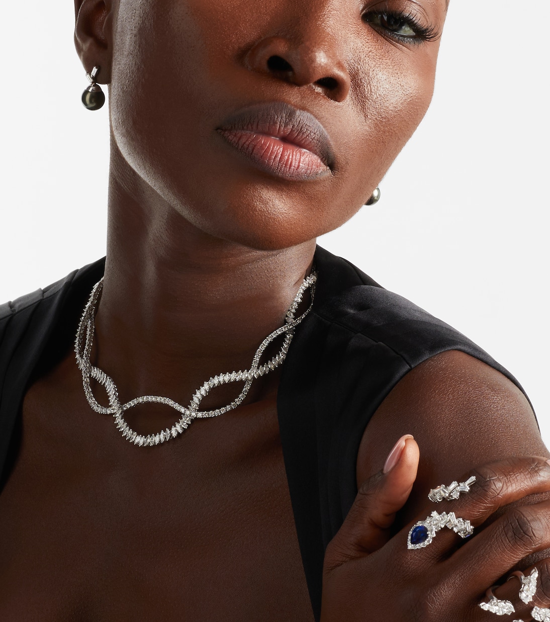 Halskette Y-Couture aus 18kt Weißgold (750/1000) mit Diamanten | Yeprem