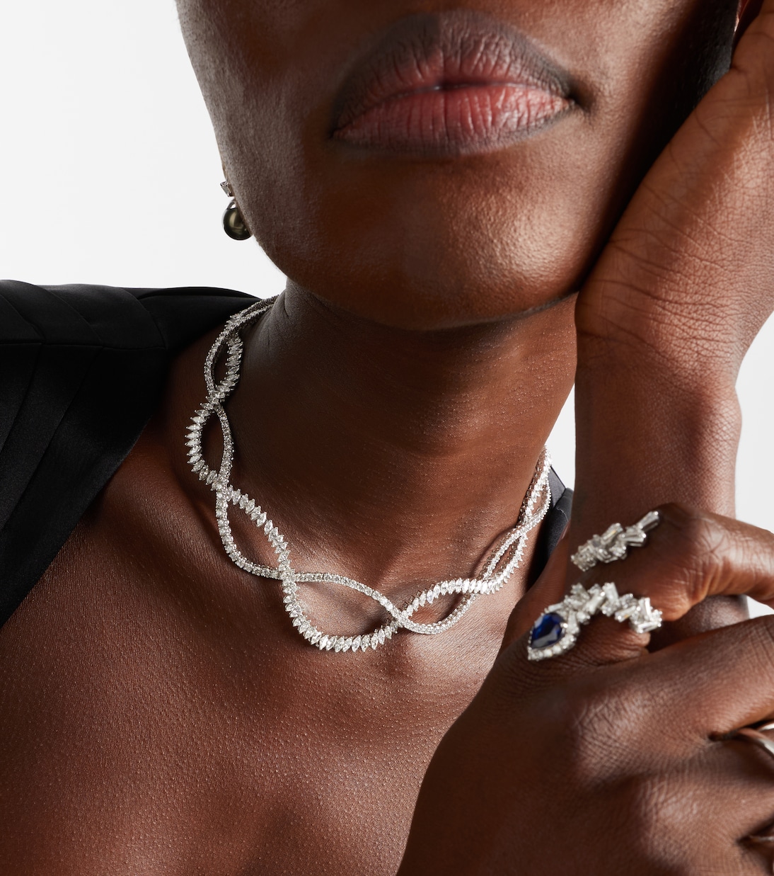 Halskette Y-Couture aus 18kt Weißgold (750/1000) mit Diamanten | Yeprem