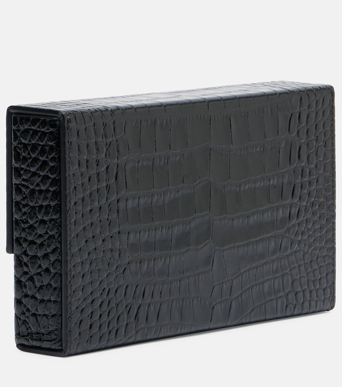 T Latch croc-effect leather box clutch | Tom Ford