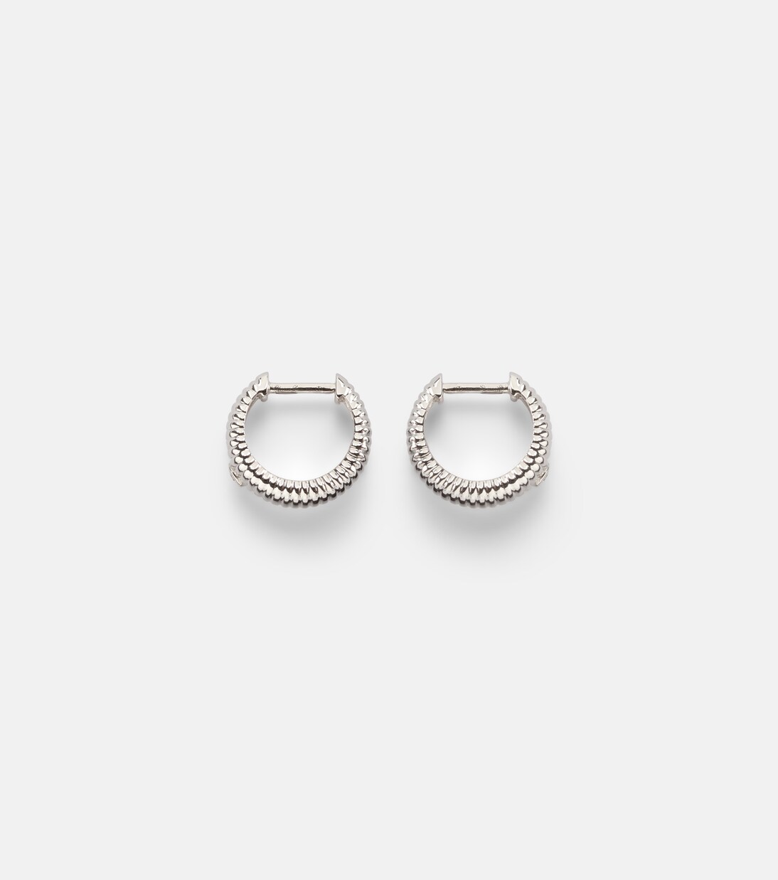 Berlingot Nano 9kt white gold hoop earrings with diamonds | Yvonne Léon