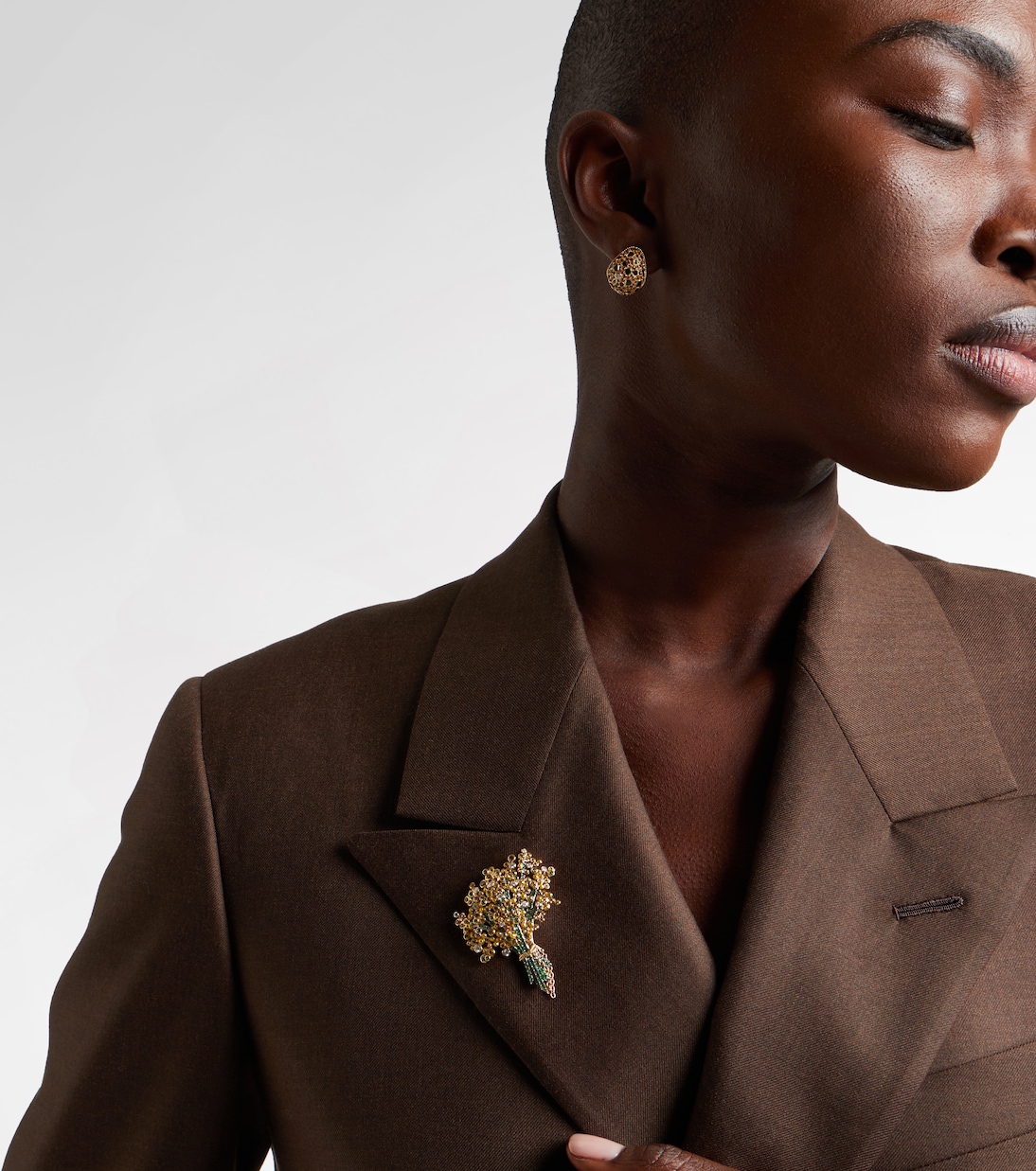 Collana Broche Mimosa in oro 9kt e 18kt con pietre preziose | Yvonne Léon