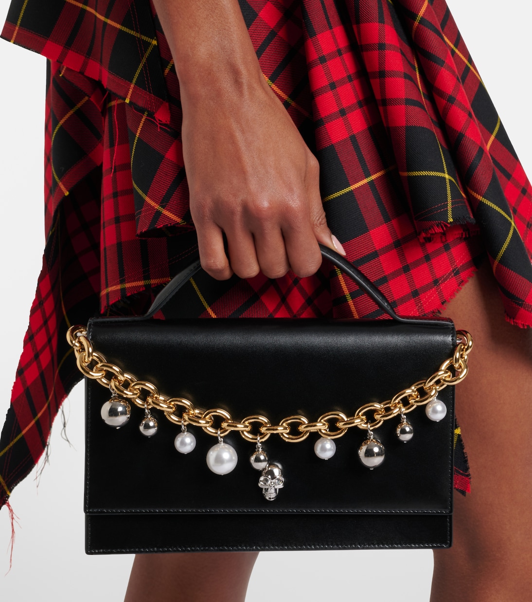 Sac Skull Small en cuir à ornements | McQueen