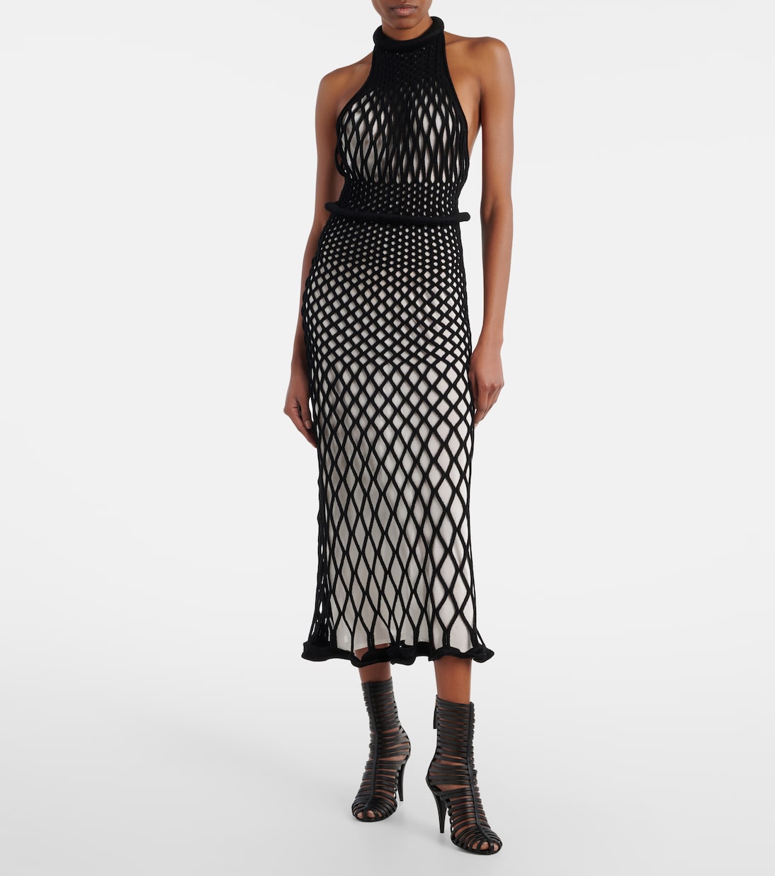 Vestido midi de malla con espalda abierta | Givenchy