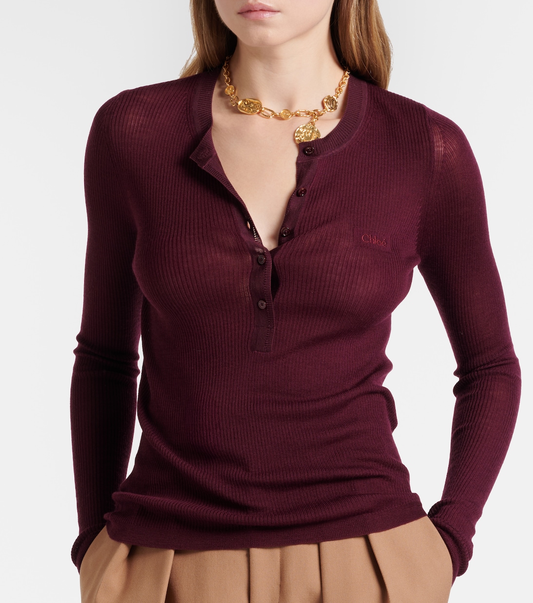 Wool Henley shirt | Chloé