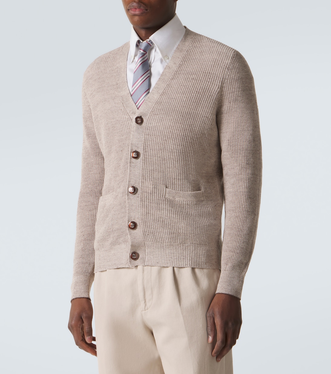 Cardigan en lin et coton | Brunello Cucinelli
