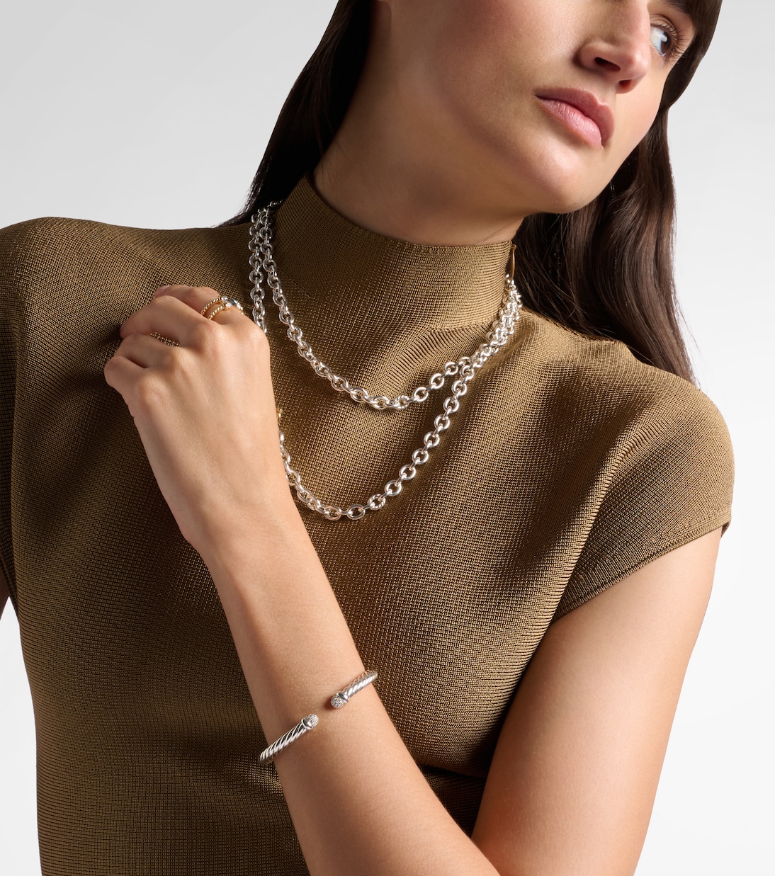 Bracelet Cable Flex® en argent sterling et diamants | David Yurman