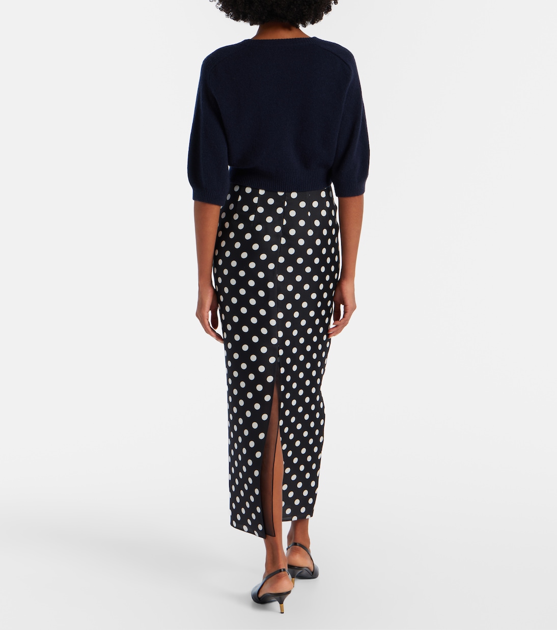 Winton polka-dot high-rise silk maxi skirt | Khaite