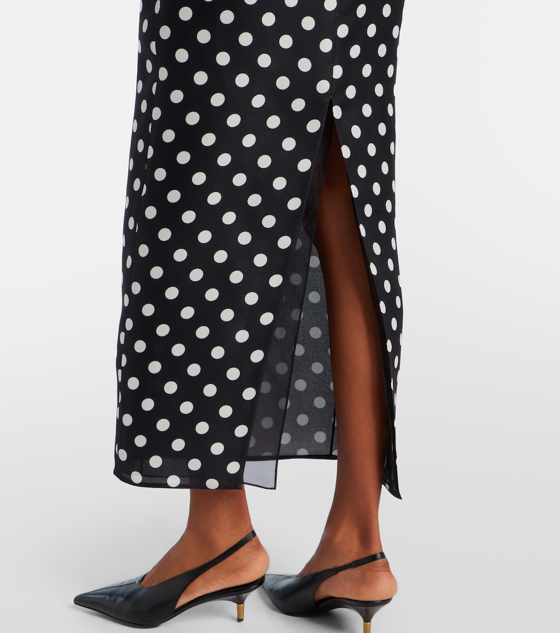 Winton polka-dot high-rise silk maxi skirt | Khaite