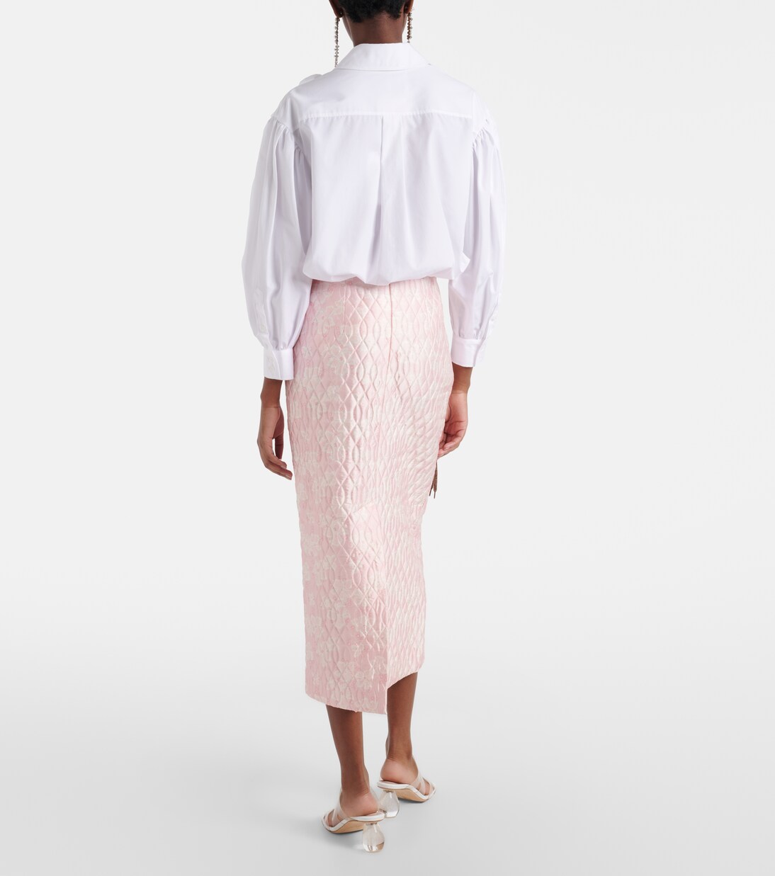 Falda tubo floral acolchada | Simone Rocha