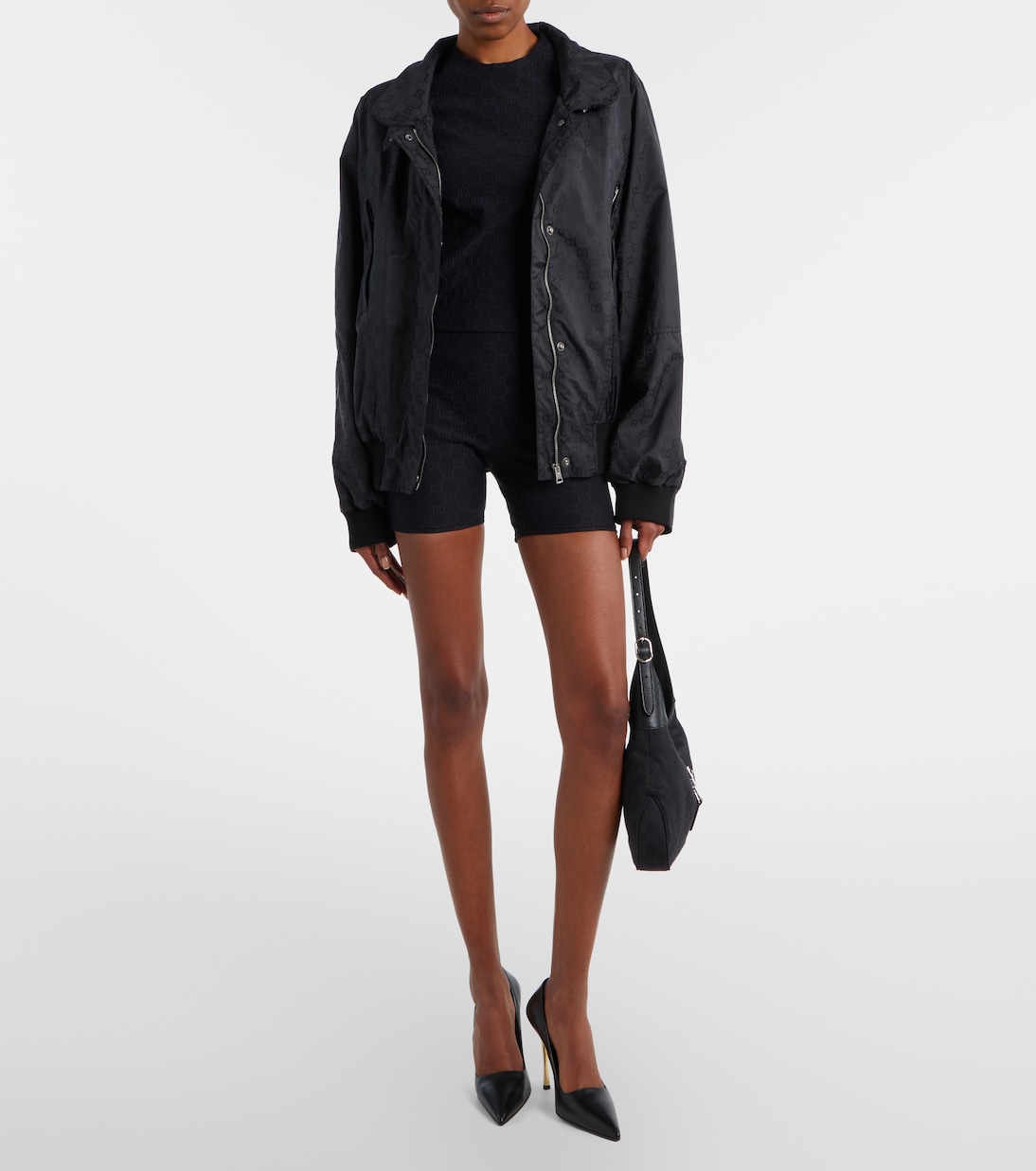 Shorts ciclistas de jersey con GG en jacquard | Gucci